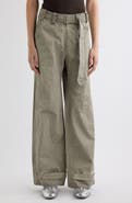 Acne Studios Parko Belted Cotton Stretch Gabardine Wide Leg Pants