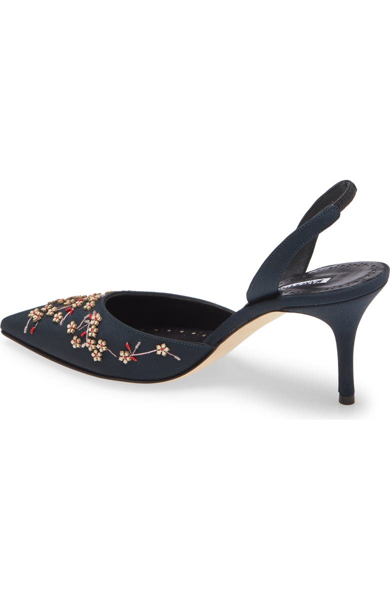 Manolo Blahnik Skyler Floral Embellished Pointed Toe Pump, Alternate, color,