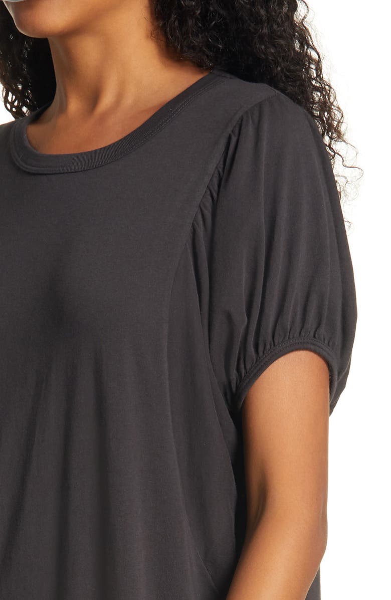 THE GREAT. The Puff Sleeve Midi T-Shirt Dress, Alternate, color, 