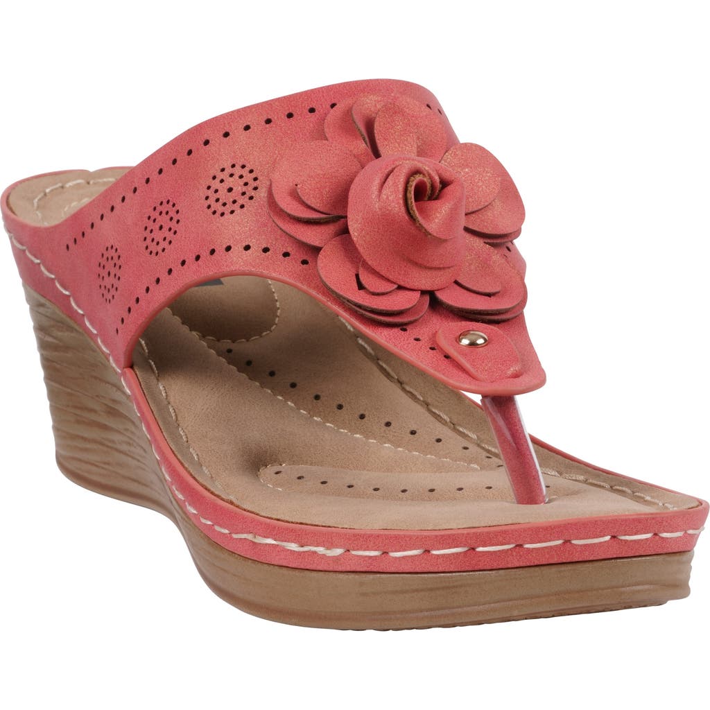 Gc Shoes Willa Flower Wedge Sandal In Pink