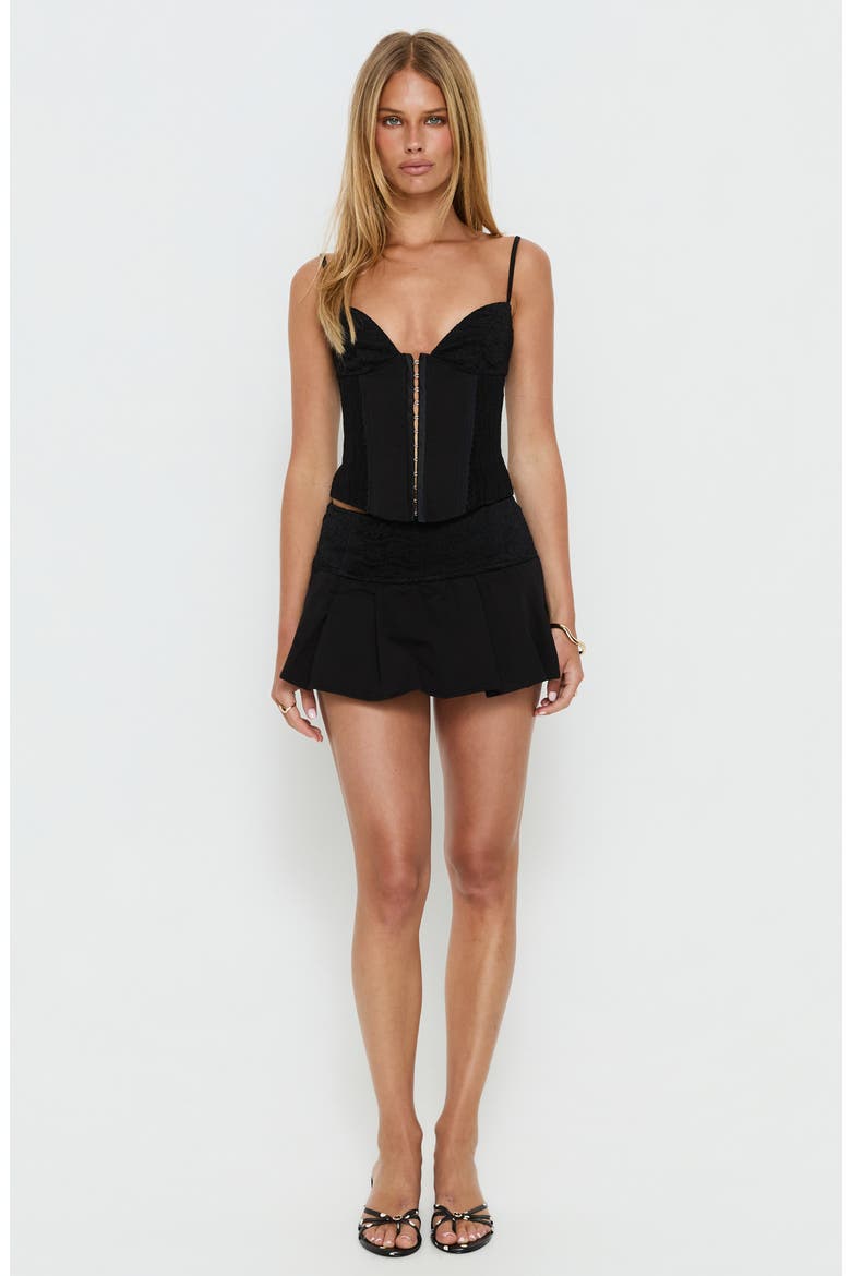 Amoure Pleated Micro Skort, Alternate, color, BLACK