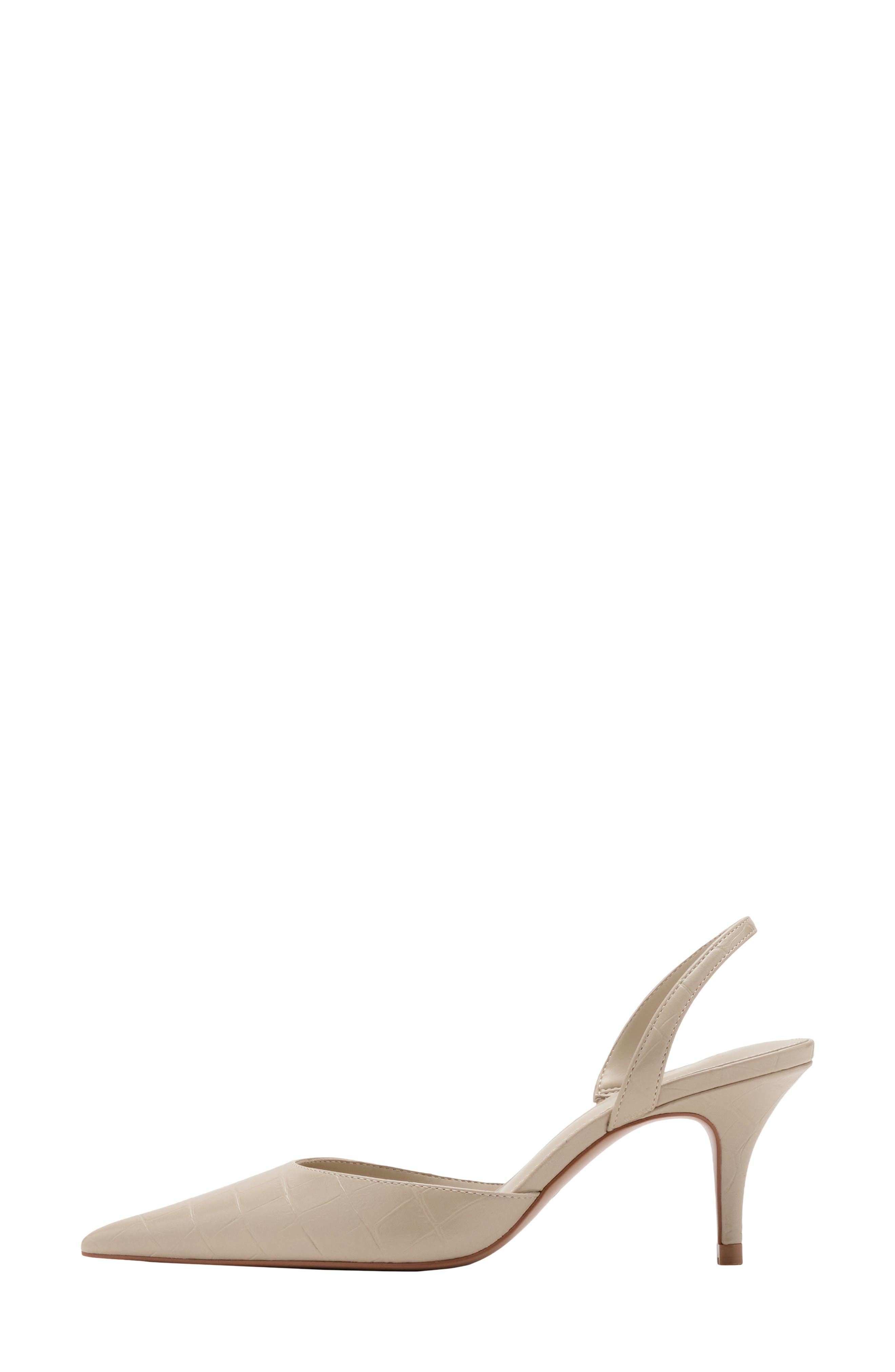 Croc Embossed Slingback Pump, Alternate, color, ECRU