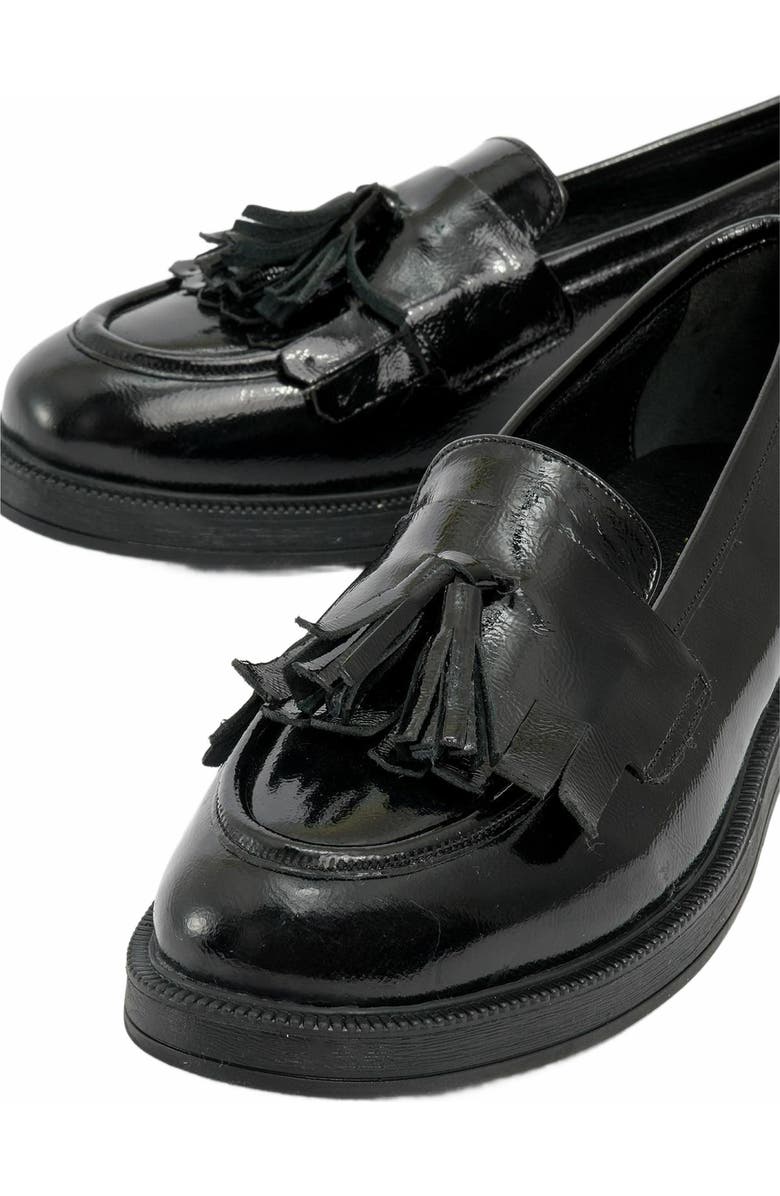 Forever & Always Shoes Milly Leather Tassel Loafer, Alternate, color, Black Patent Leather