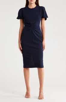 Calvin Klein Ruched Front Sheath Dress