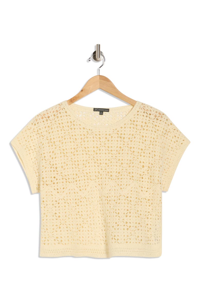 Floral Open Stitch Sweater, Alternate, color, CREAM