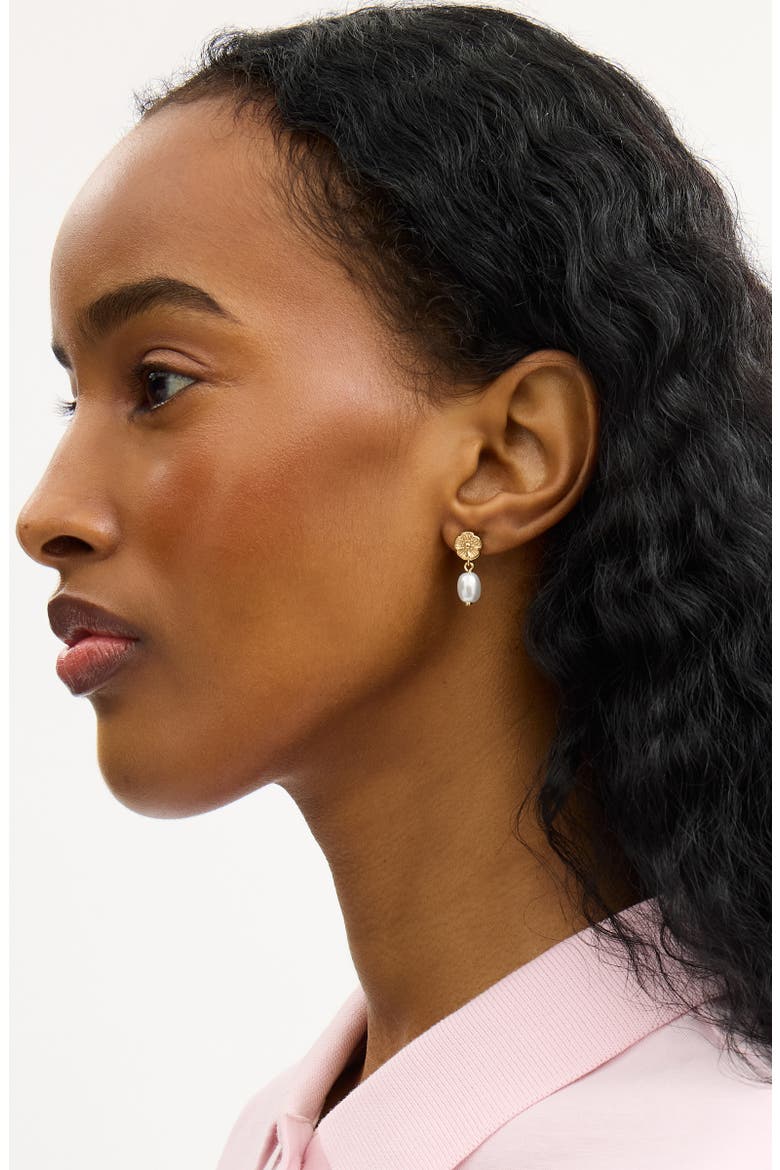 Tearose Faux Pearl Drop Earrings, Alternate, color, PEARL/ GOLD