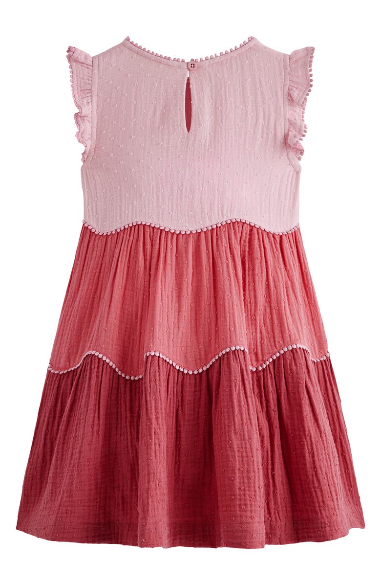 Mini Boden Kids' Double Cotton Gauze Tiered Dress, Alternate, color, Spring Blossom Colour Block