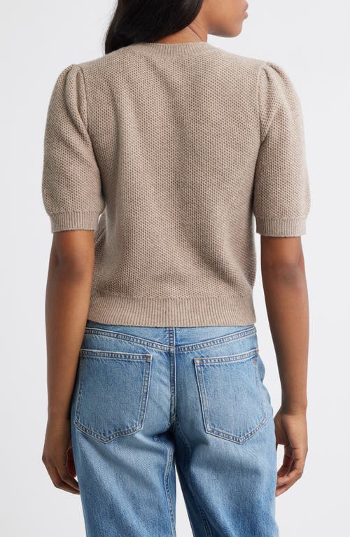 Madewell Manta Textured Puff Short Sleeve Sweater In Gray