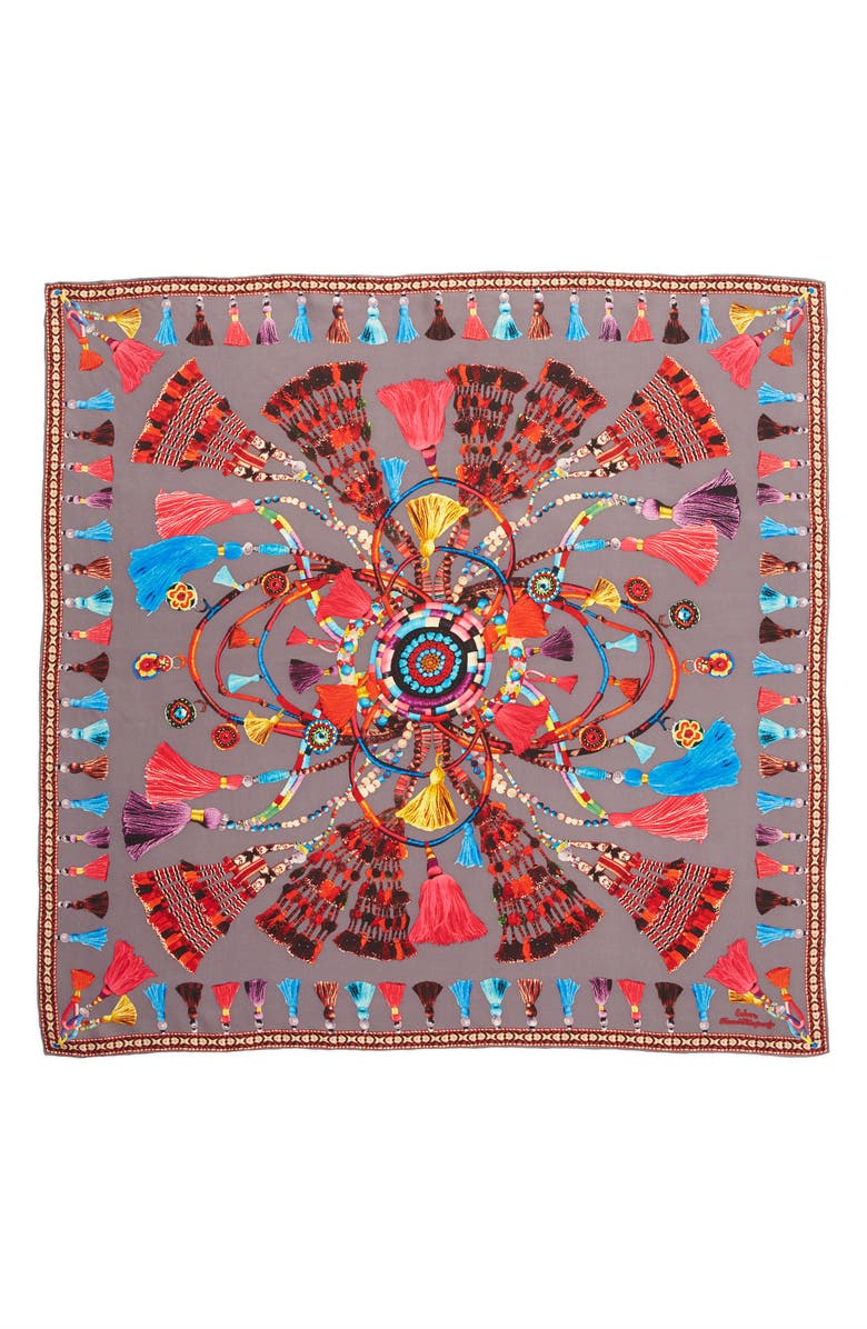 Echo Tassel Rhapsody Silk Scarf, Alternate, color,