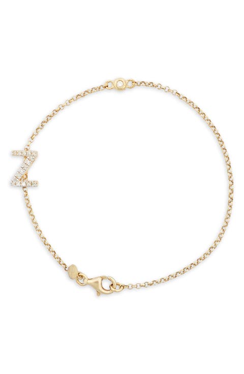 Diamond Initial Bezel Bracelet