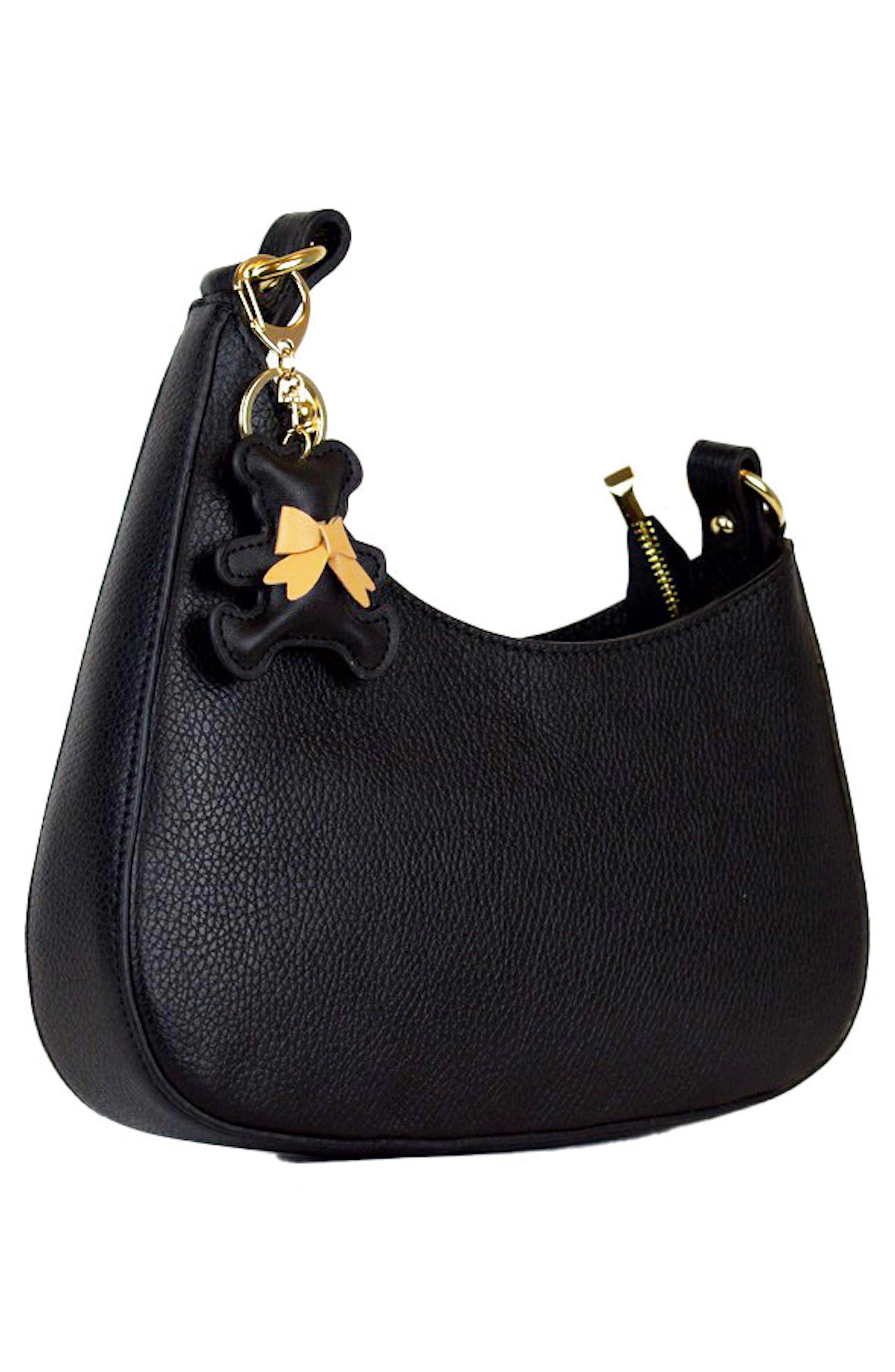 Persaman New York Sloane Pebbled Leather Shoulder Bag, Alternate, color, Black