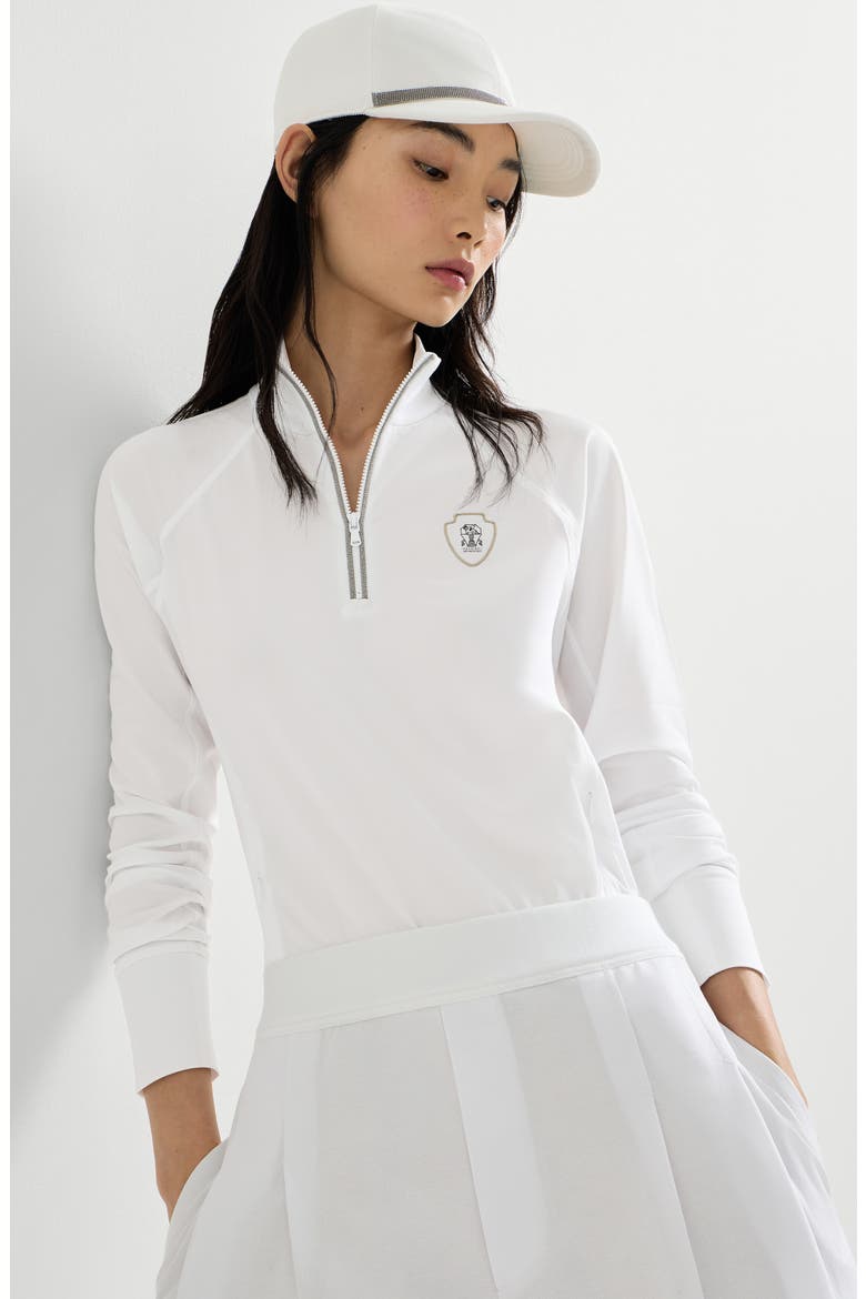Pique Sweatshirt with logo, Alternate, color, White