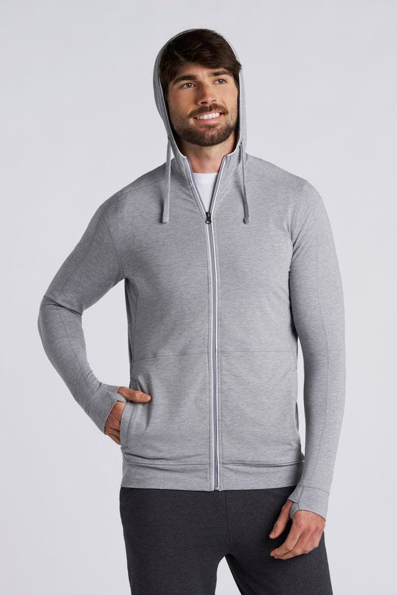 Men's LumaLeo Zip-Up Hoodie, UPF 50+ Sun Protection, Alternate, color, Grey Heather