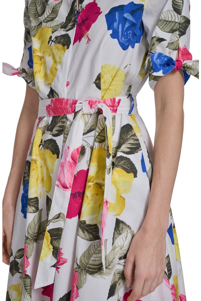Short Sleeve Cotton Shirtdress, Alternate, color, LIPSTICK MULTI