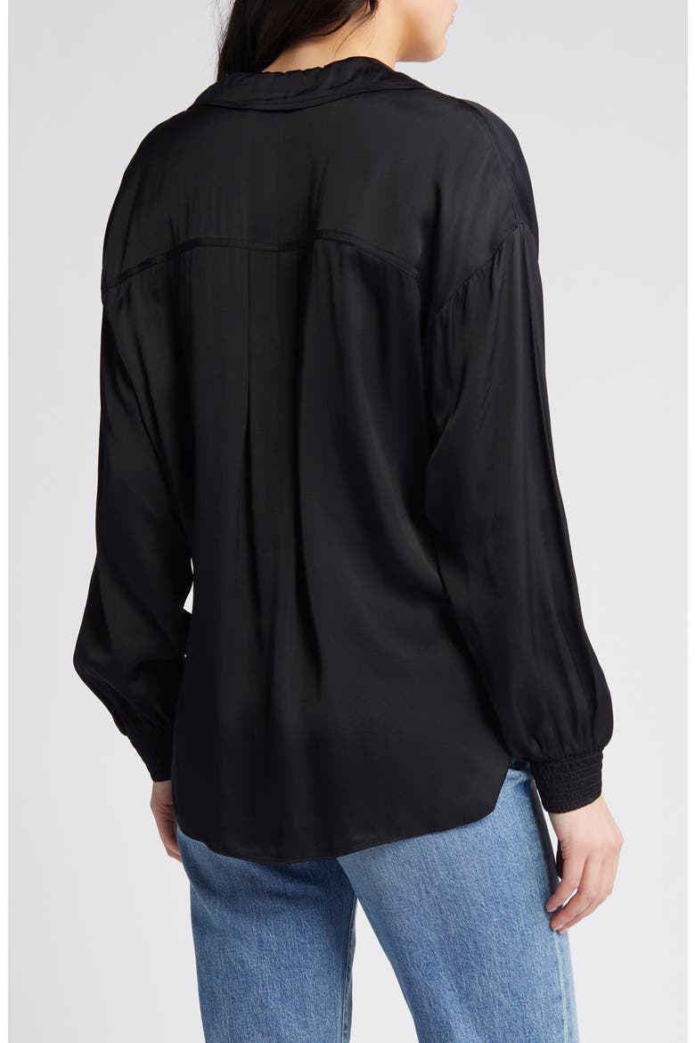 Penny Balloon Sleeve High-Low Top, Alternate, color, BLACK
