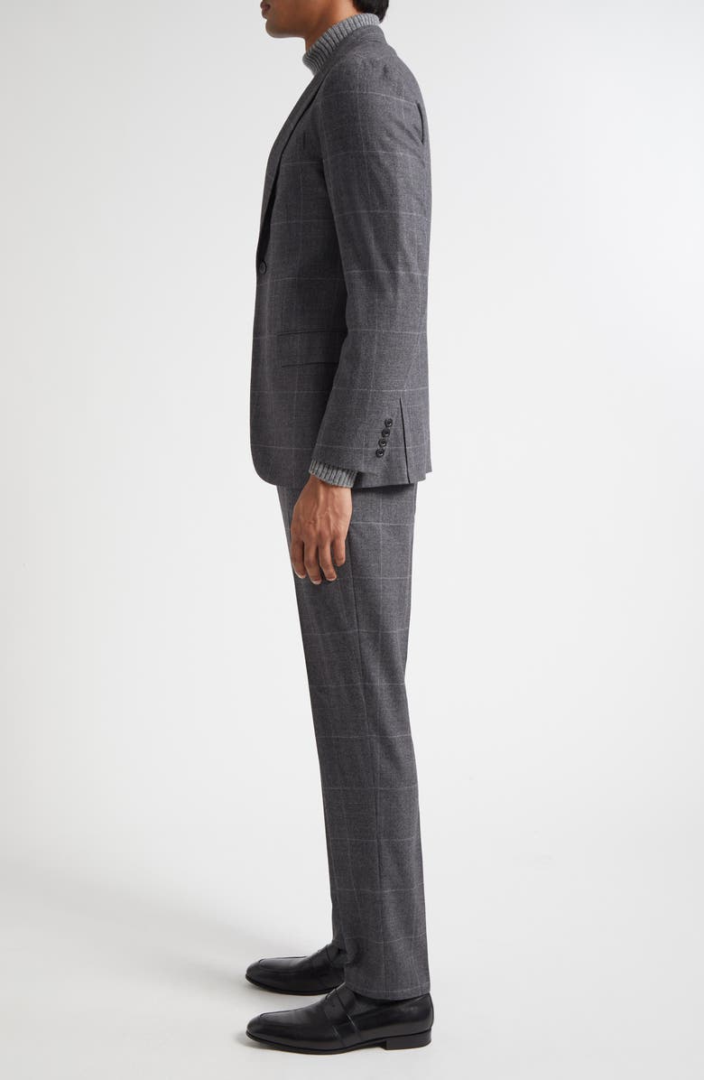Boglioli B-Line Windowpane Check Virgin Wool Suit, Alternate, color, Grey