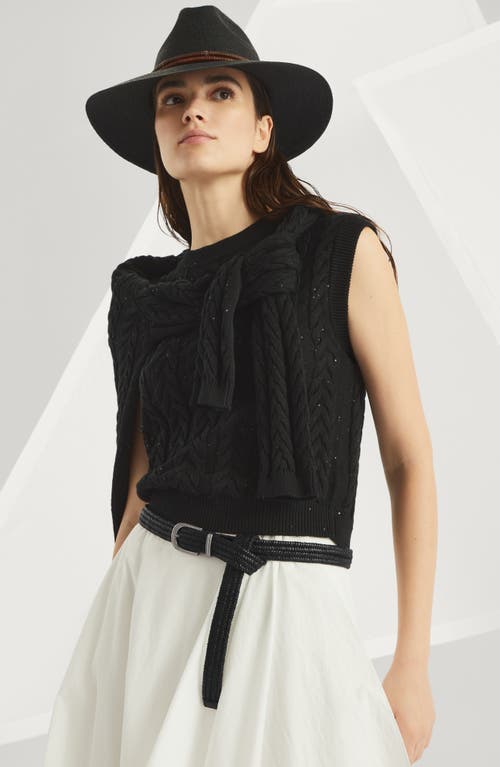 Brunello Cucinelli Woven Belt In Black