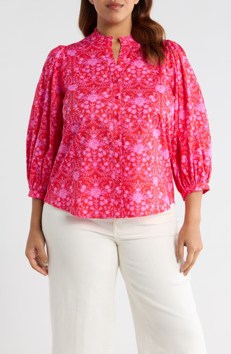 SUGARLIPS Cecy Floral Ima Button-Up Shirt, Main, color, 