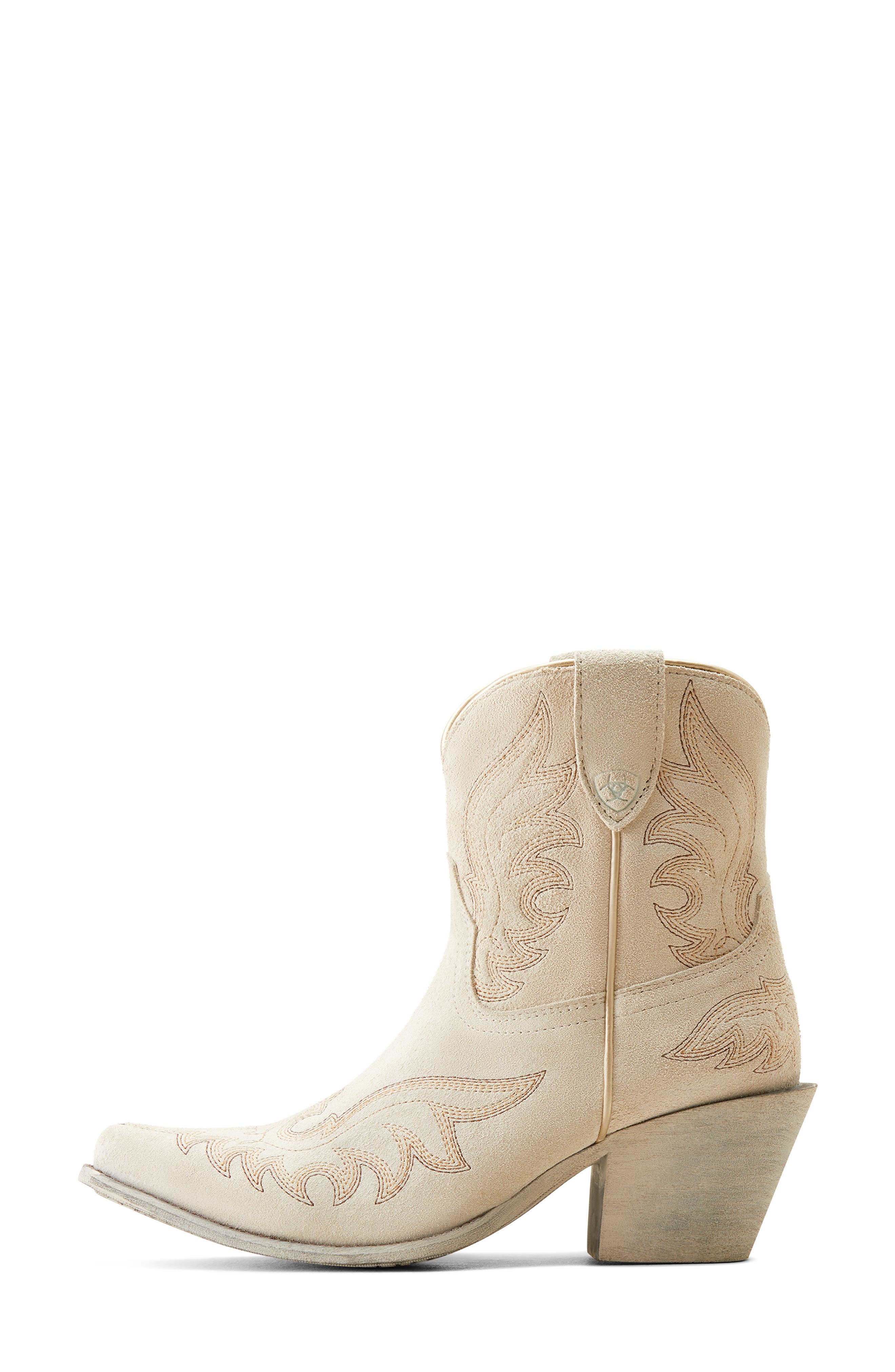 Ariat Chandler Western Bootie, Alternate, color, Cloud White Suede