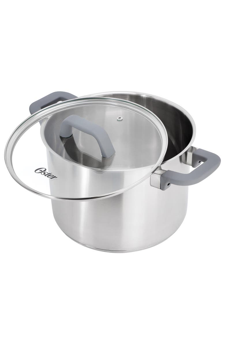 6.5 Quart Brushed Stainless Steel Stock Pot with Lid, Alternate, color, Silver