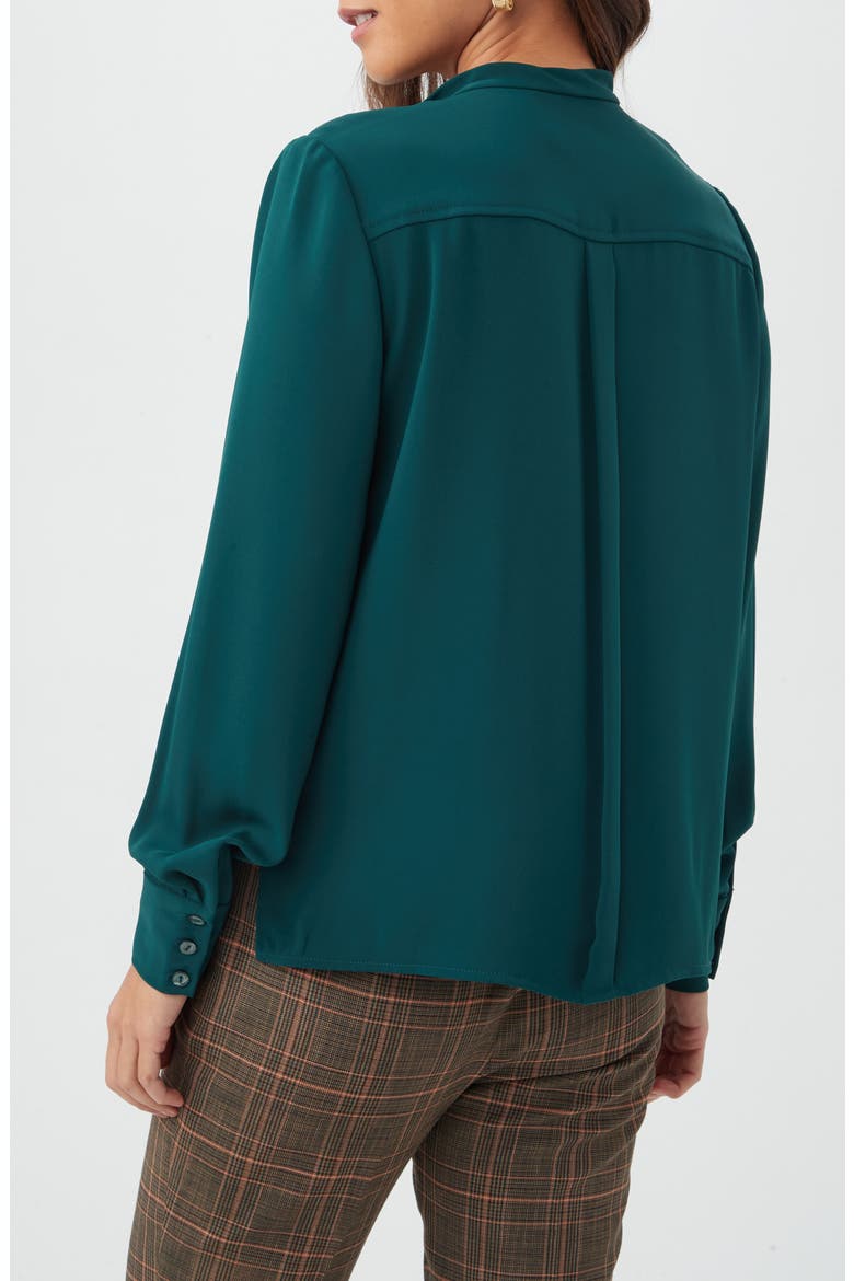 Adaeh Tie Neck Long Sleeve Button-Up Top, Alternate, color, VICTORIA LAKE