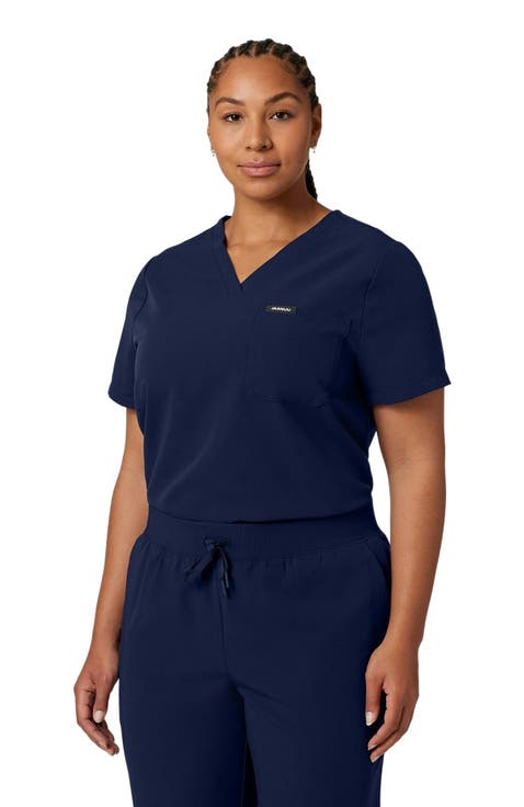 Rhena Women's 1-Pocket Classic V-Neck Scrub Top