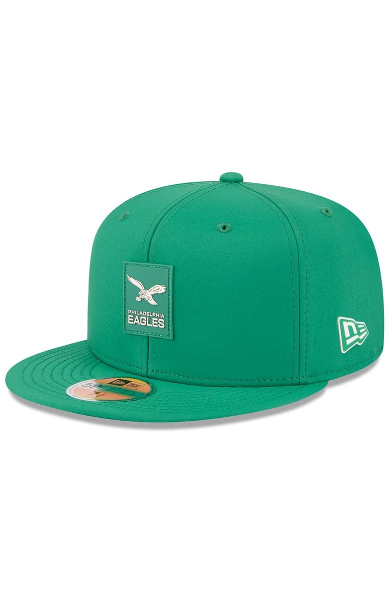 New Era Men's New Era Kelly Green Philadelphia Eagles 2025 Sideline Throwback 59FIFTY Fitted Hat, Alternate, color, Kelly Green