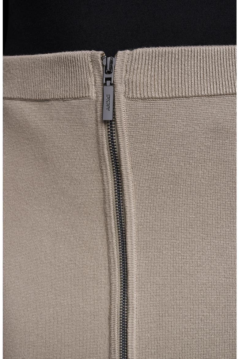Zip Front Sweater Skirt, Alternate, color, PUTTY