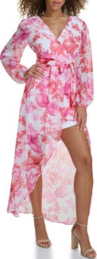 Siena Long Sleeve Floral Faux Wrap Dress