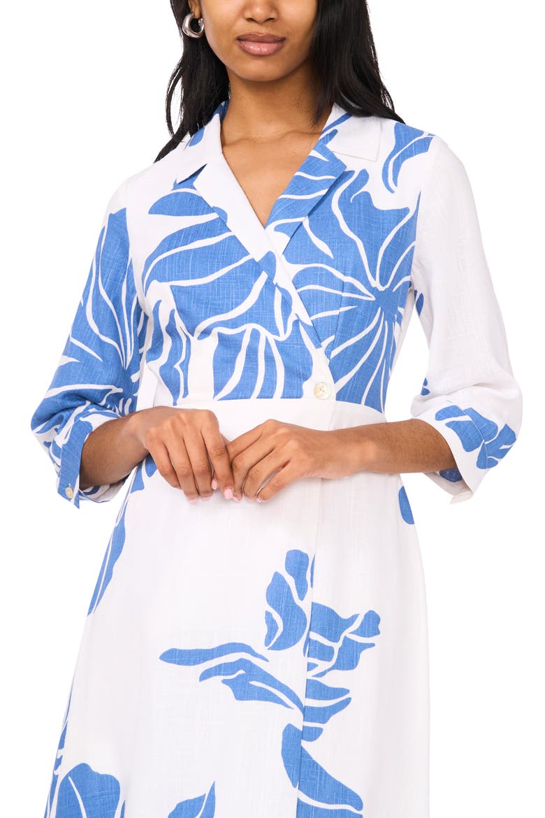 Floral Wrap Front Maxi Dress, Alternate, color, FEDERAL BLUE