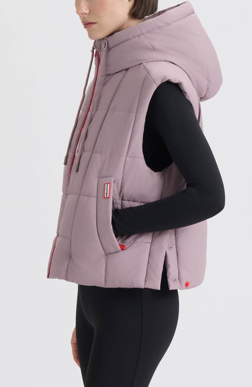 Hunter Lindsey Quilted Coated Water Repellent Vest In Neutral