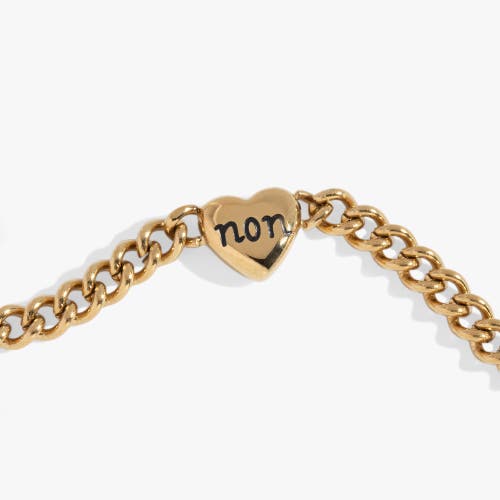 Alex And Ani Oui Non Heart Inline Bracelet In Gold