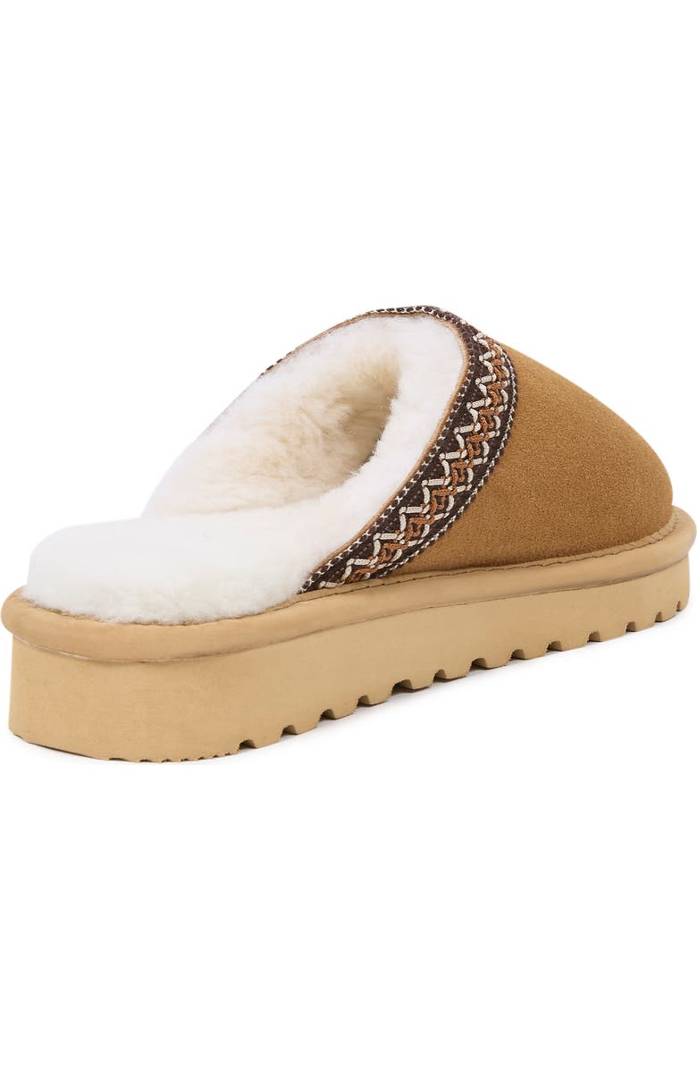 Celtic & Co. Braid Trim Shearling Slippers, Alternate, color, Spice