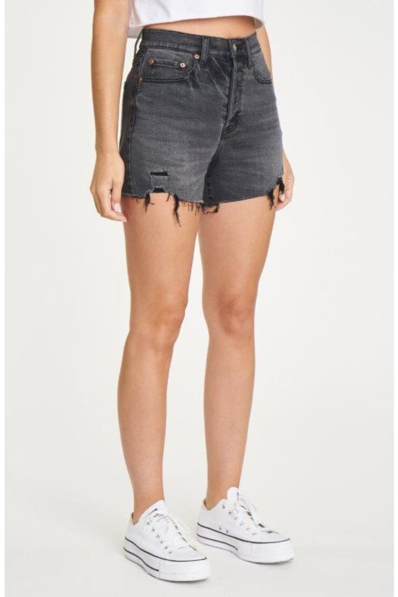 Bottom Line Cutoff Denim Short, Alternate, color, ASHES