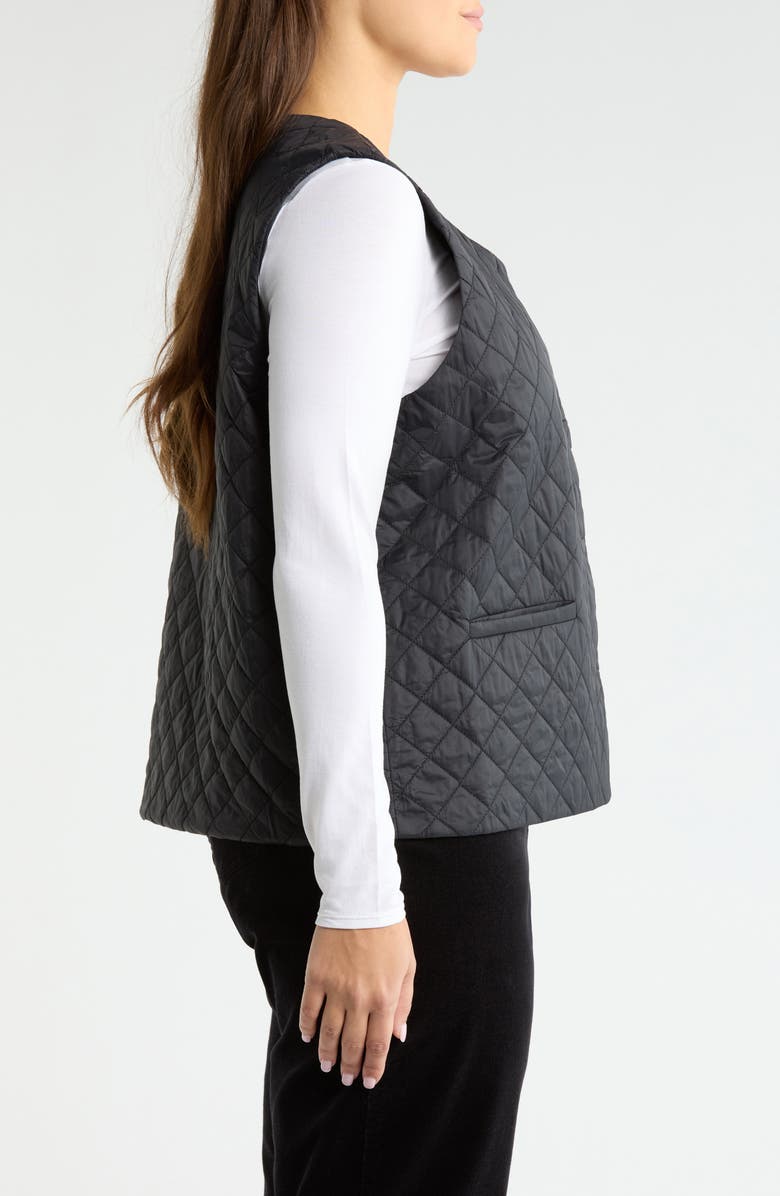 Eileen Fisher Diamond Quilted Recycled Nylon Vest, Alternate, color, 