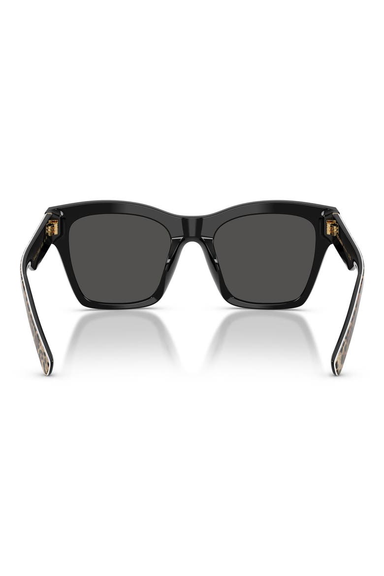 53mm Square Sunglasses, Alternate, color, LEO BROWN ON BLACK / DARK GREY