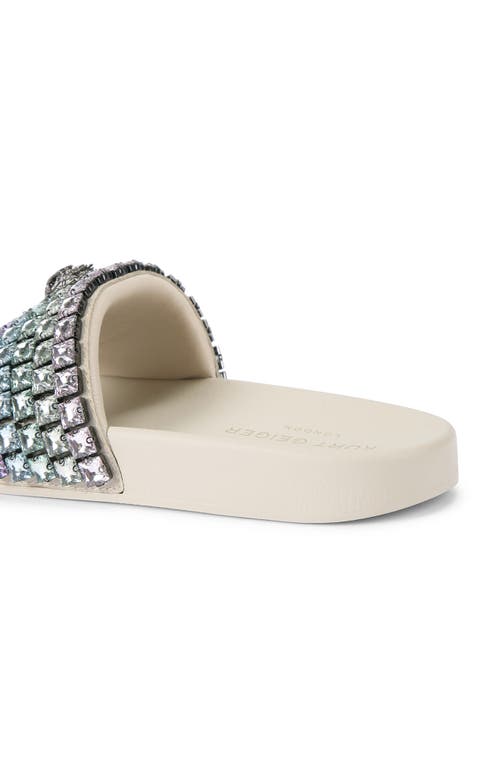 Shop Kurt Geiger London Meena Eagle Slide Sandal In Open White