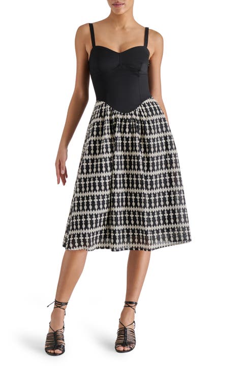 Aster Sleeveless Stretch Cotton Fit & Flare Dress