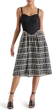 Steve Madden Aster Sleeveless Stretch Cotton Fit & Flare Dress