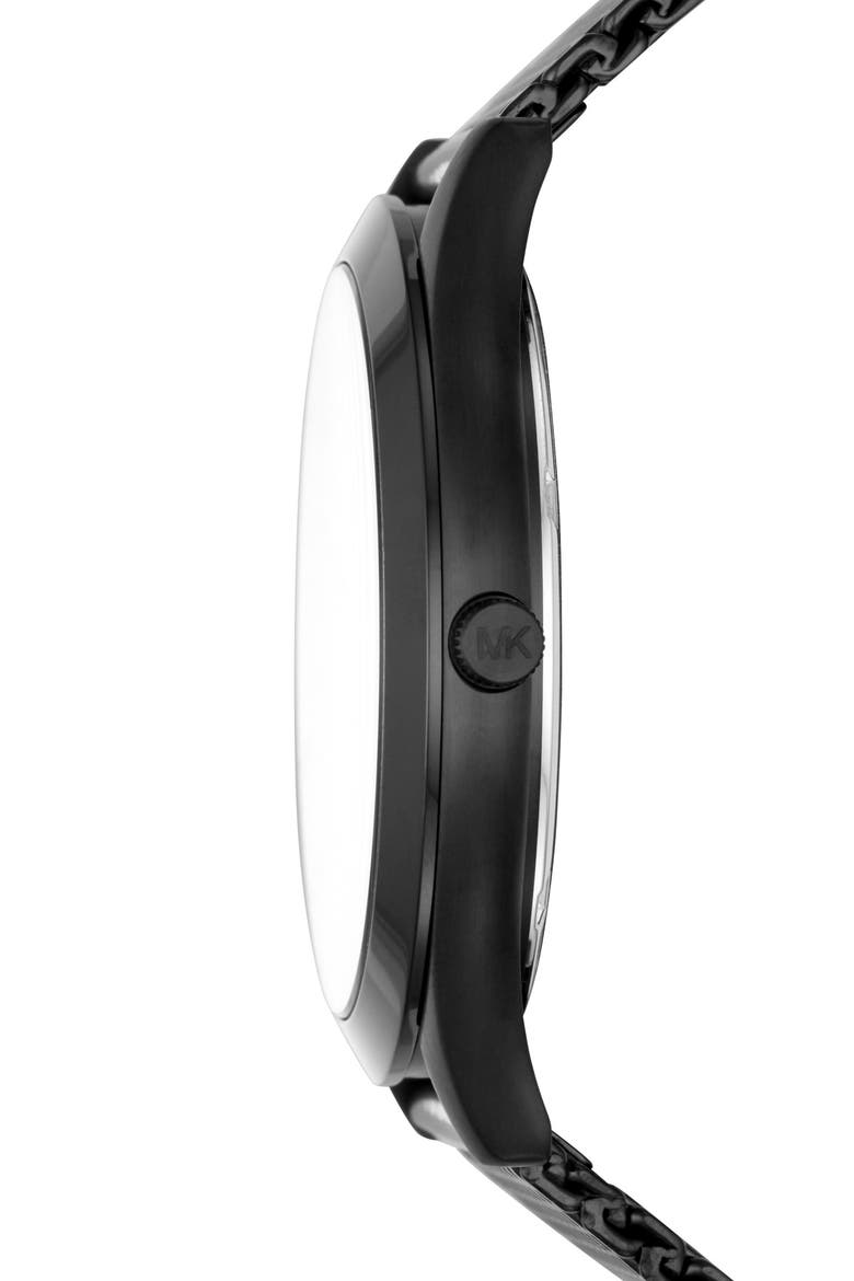 Slim Runway Mesh Strap Watch, 44mm, Alternate, color, BLACK