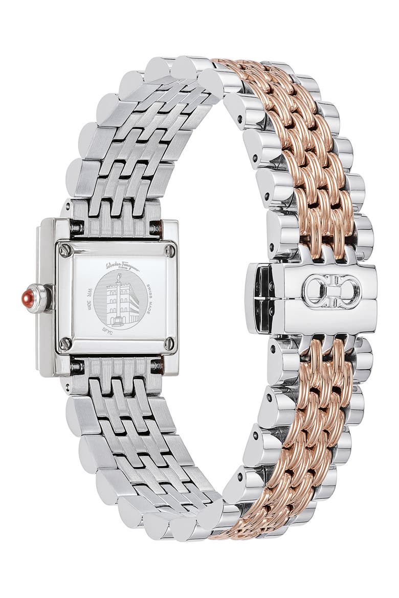 Square Bracelet Watch, 19mm x 19mm, Alternate, color, IP ROSE GOLD/ STAINLESS STEEL