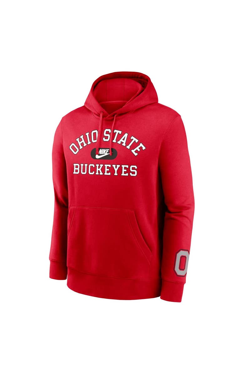 Nike Men's Nike Scarlet Ohio State Buckeyes Legacy Foundational Two-Hit Club Performance Pullover Hoodie, Alternate, color, 