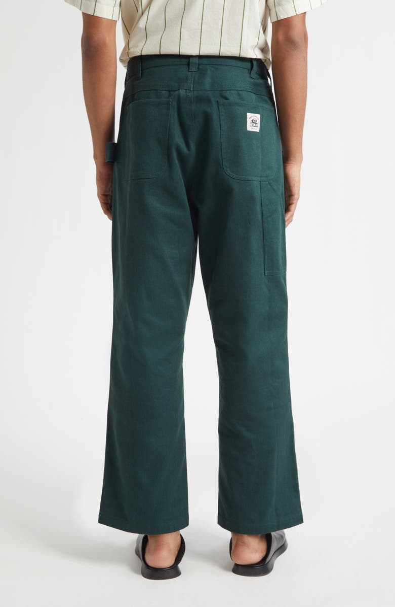 Bode Knolly Brook Cotton Twill Trousers, Alternate, color, Dark Green