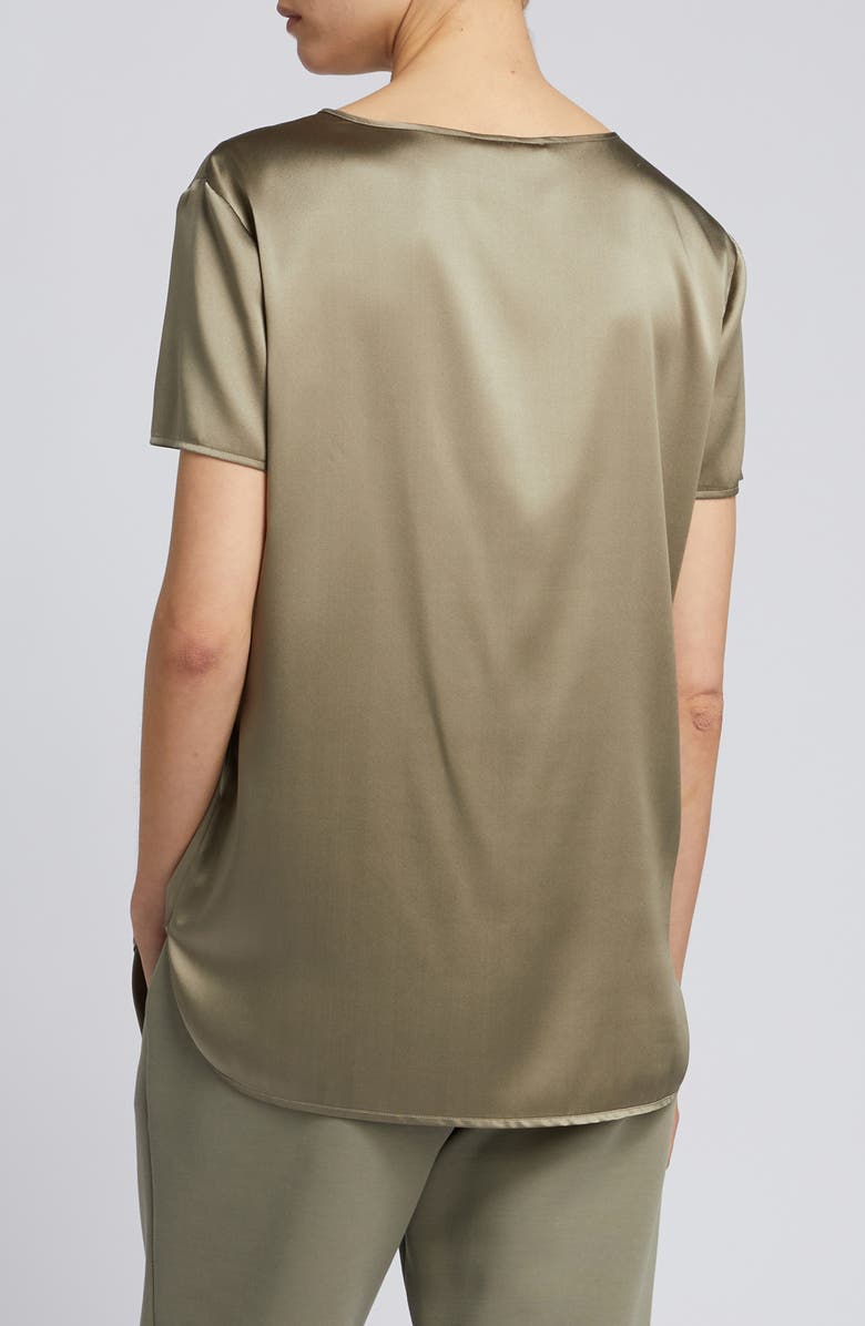 MM by Max Mara Cortona Stretch Silk Top, Alternate, color, Horn Grey Green