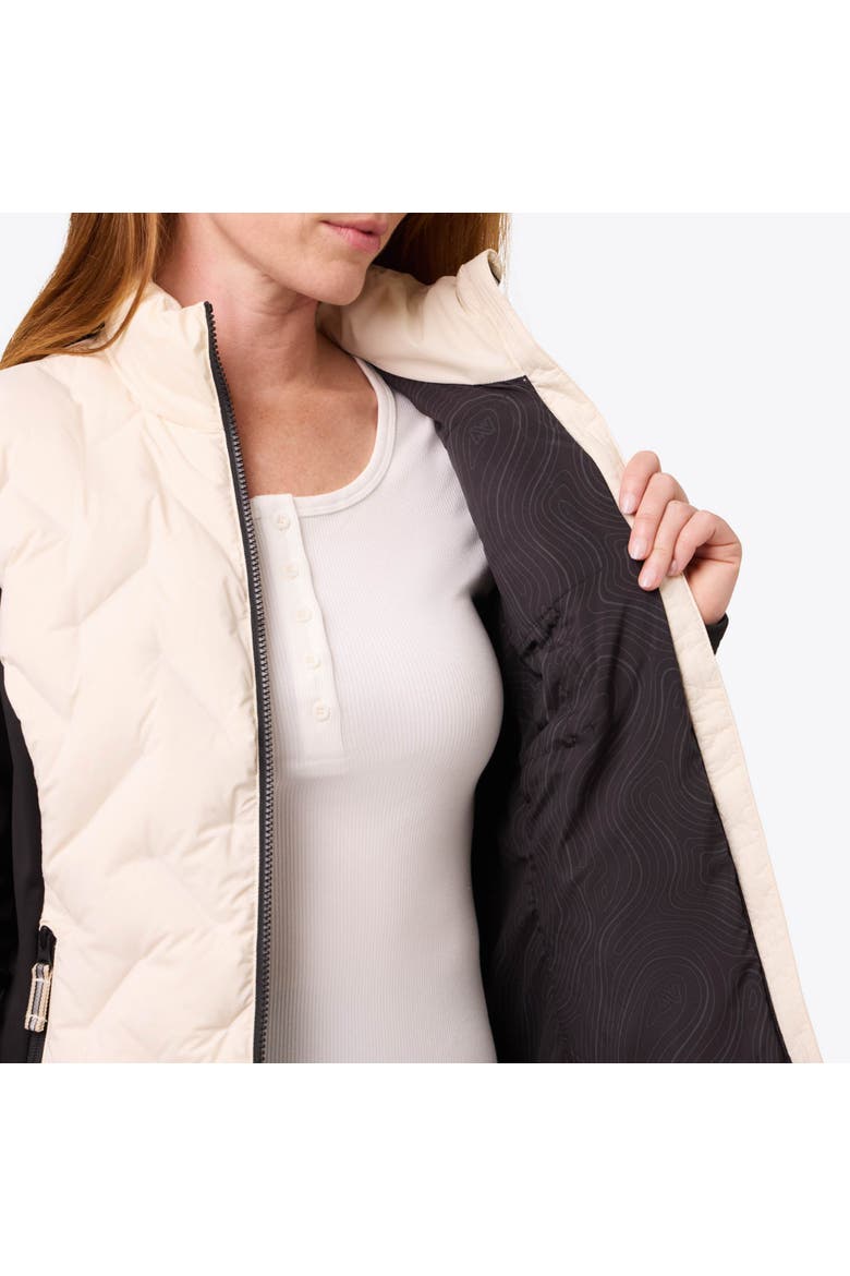 Aria Natural Down Hybrid Heated Jacket, Alternate, color, Black/Cream