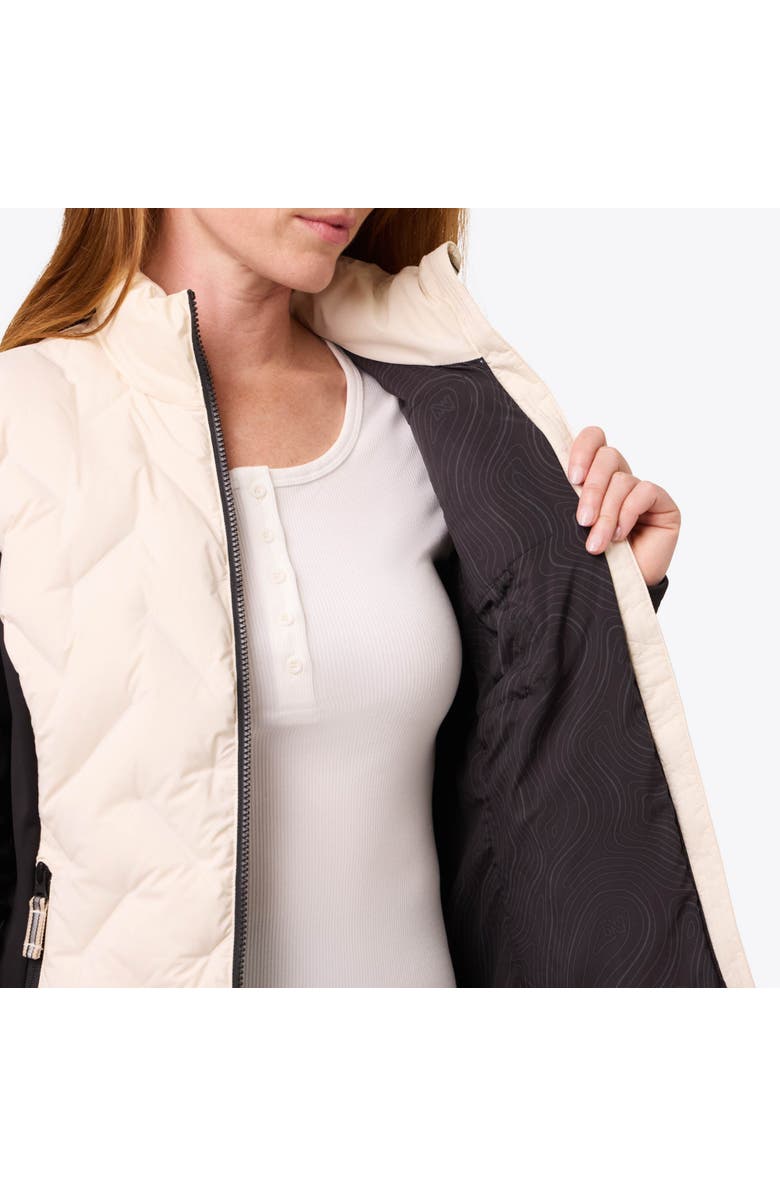 Mobile Warming Aria Natural Down Hybrid Heated Jacket, Alternate, color, Black/Cream
