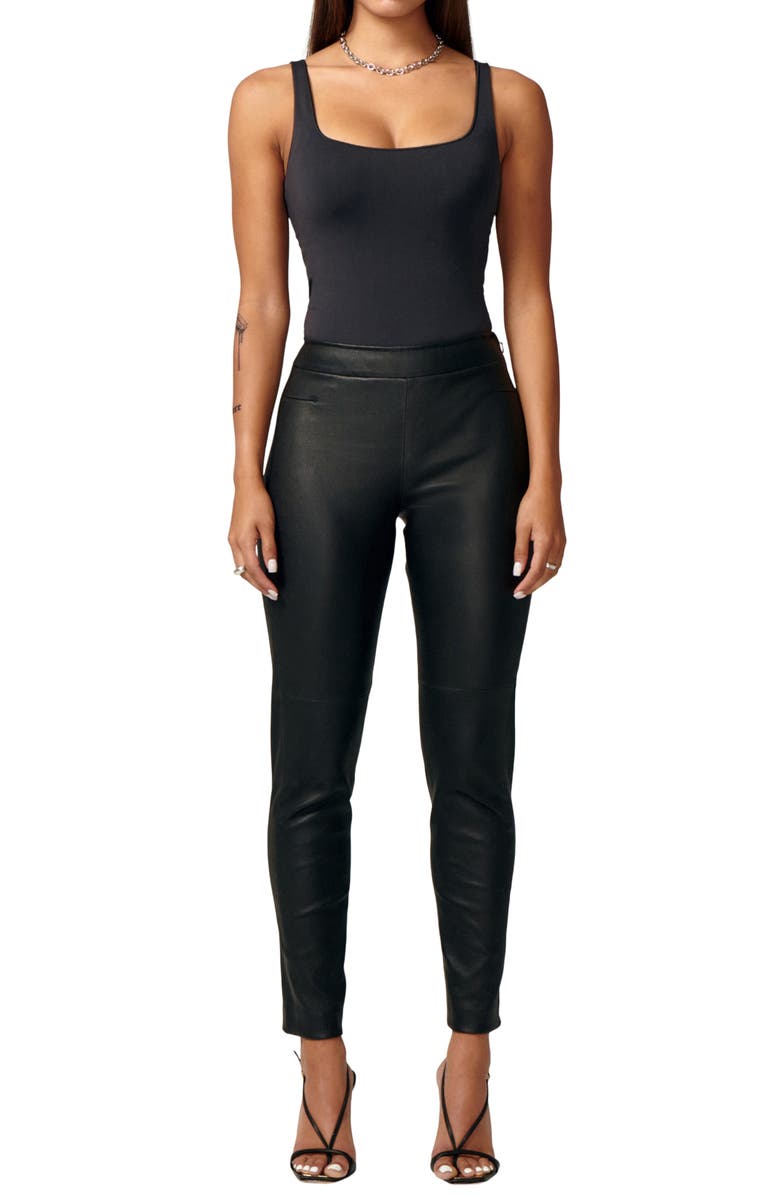 LITA by Ciara Leader Leather Pants, Alternate, color,