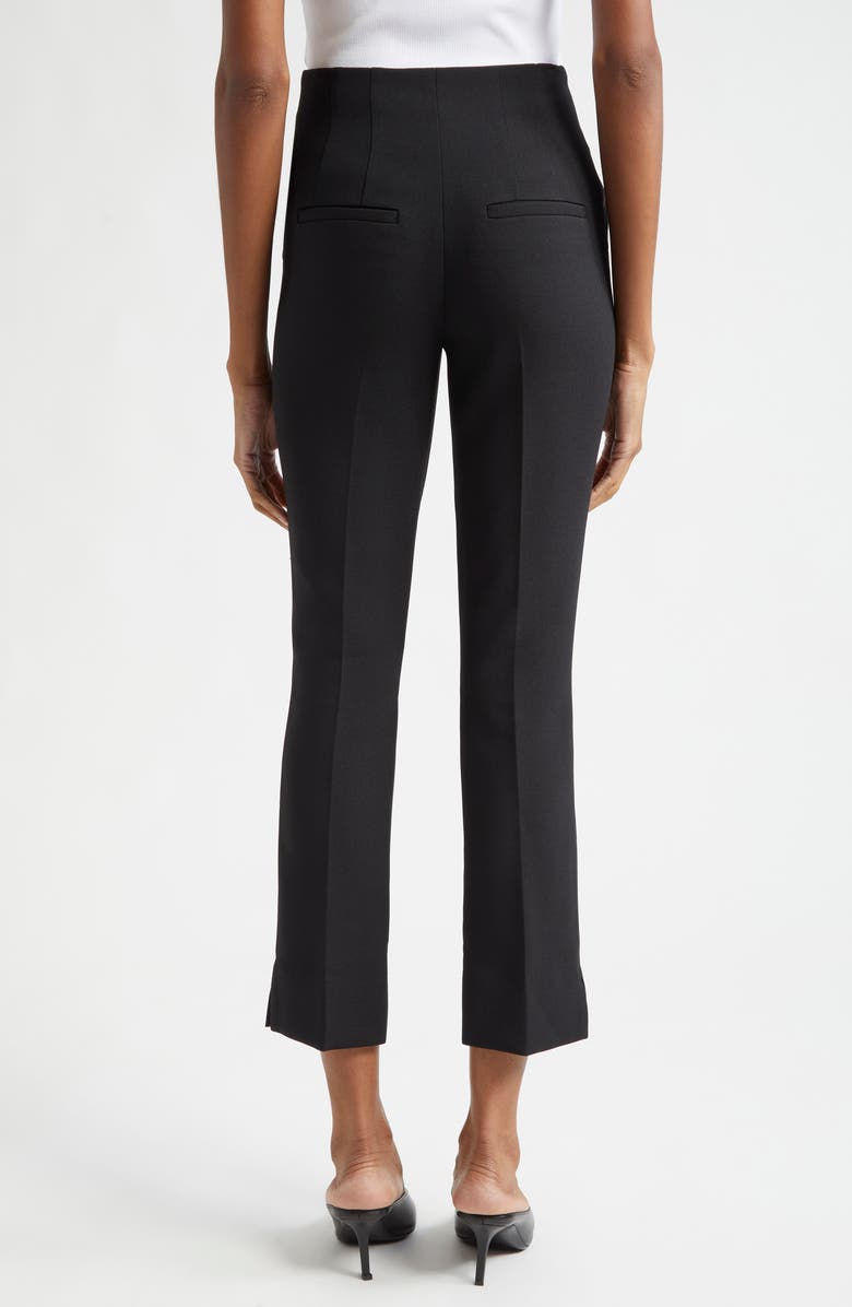 Veronica Beard Kean Pintuck Flare Leg Crop Pants, Alternate, color, Black