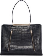 TOM FORD Patrick Croc Embossed Shoulder Bag
