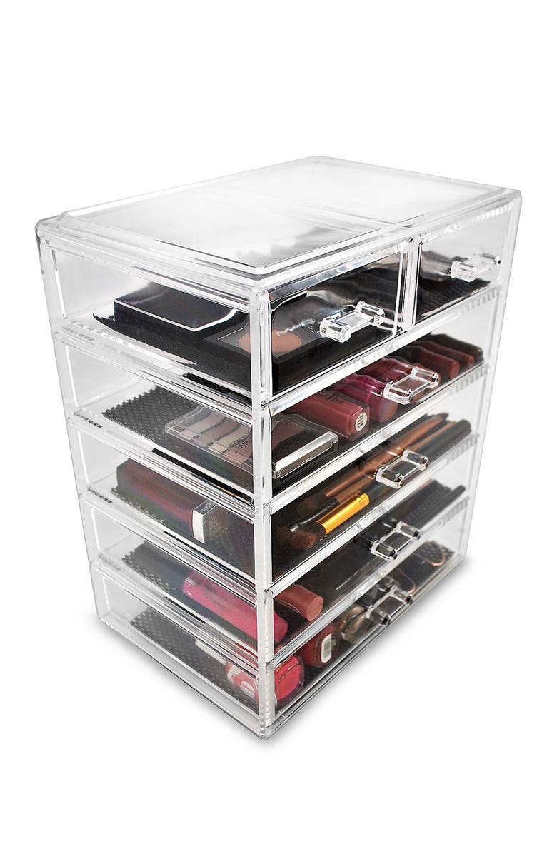 SORBUS Acrylic 6 Drawer Cosmetics Makeup & Jewelry Storage Case Display, Main, color,